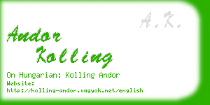 andor kolling business card